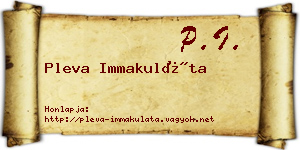 Pleva Immakuláta névjegykártya